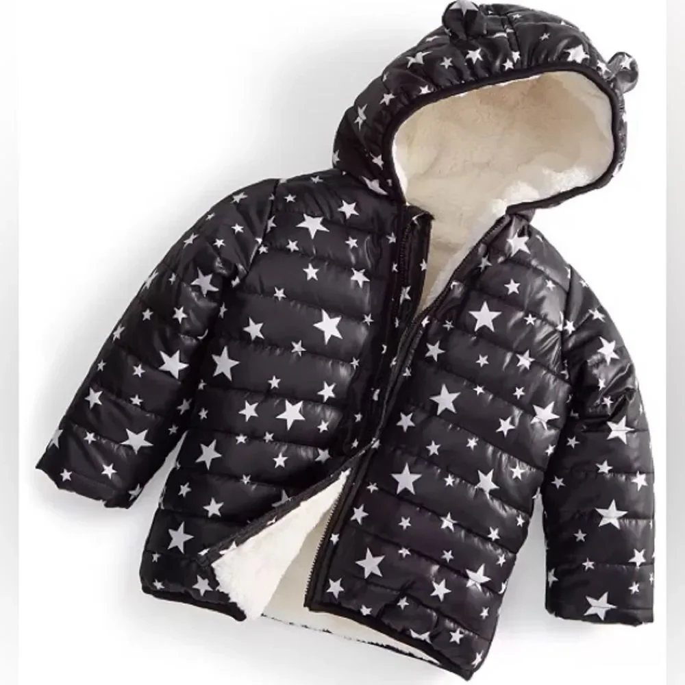 First Impressions Toddler Kids Star Print Winter Puffer Coat. 18 Months.